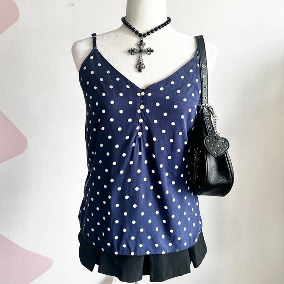 Old Navy Polka Dot Tank Top, Retro 90s‎ 2000s Casual Pinup Vintage Small - Picture 1 of 5